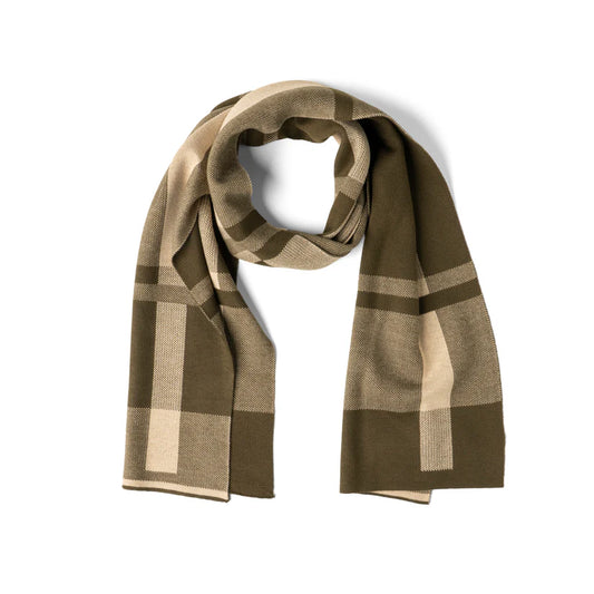 Gentleman's Plaid Knit Scarf - Green